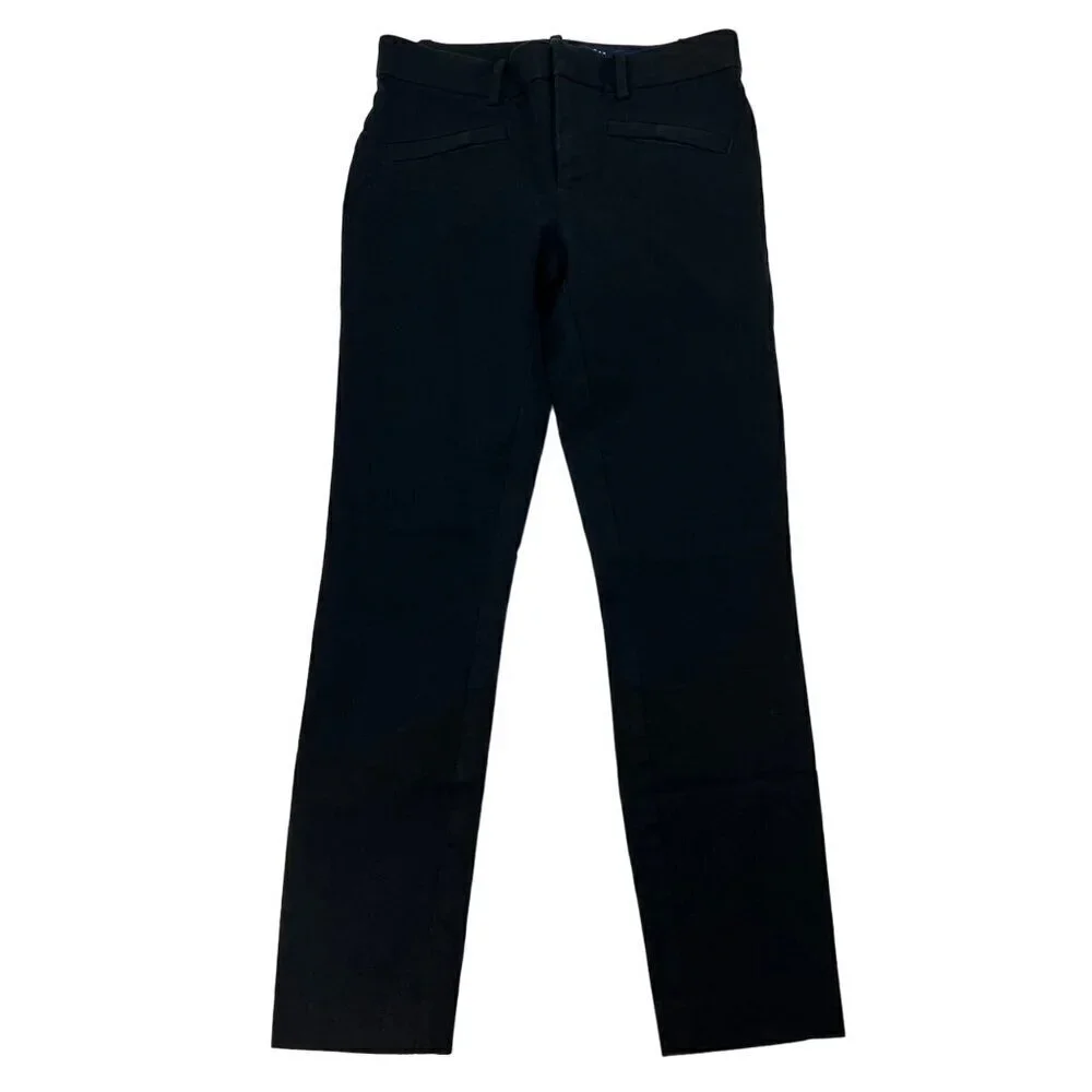 Gap Womens Low Rise Cropped Dress Pants Zipper Pockets Black Size 0 Regular